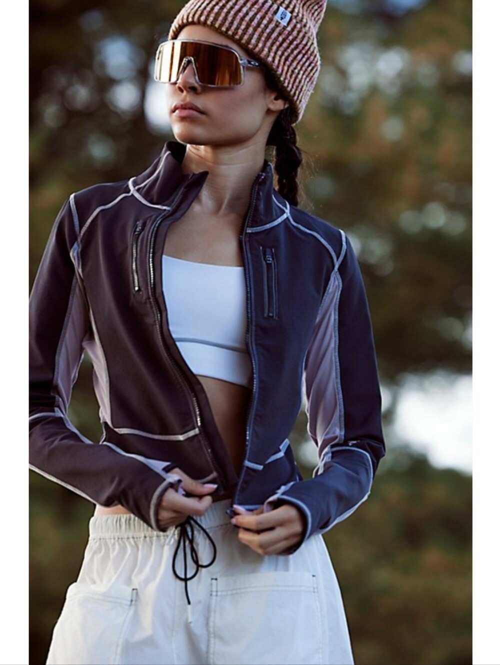 Free People FP Movement Full Zip Dasher Run Jacket XLarge In Black Combo NWT